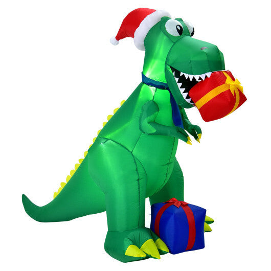 6 Feet Christmas Inflatable Dinosaur for Indoor and Outdoor - Color: Green - Size: 6 ft