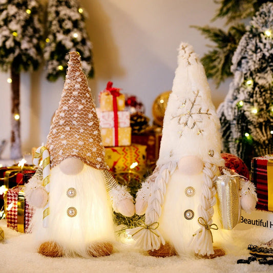 Color: Fluorescence Yellow - Gnome Christmas Faceless Doll Light Merry Christmas Decoration For Home 2023 Cristmas Ornament Xmas Navidad Natal Gifts New Year