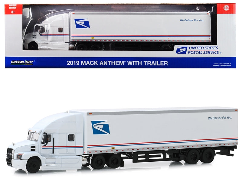 2019 Mack Anthem 18 Wheeler Tractor-Trailer "USPS" (United States Postal Service) "We Deliver For You" 1/64 Diecast Model by Greenlight