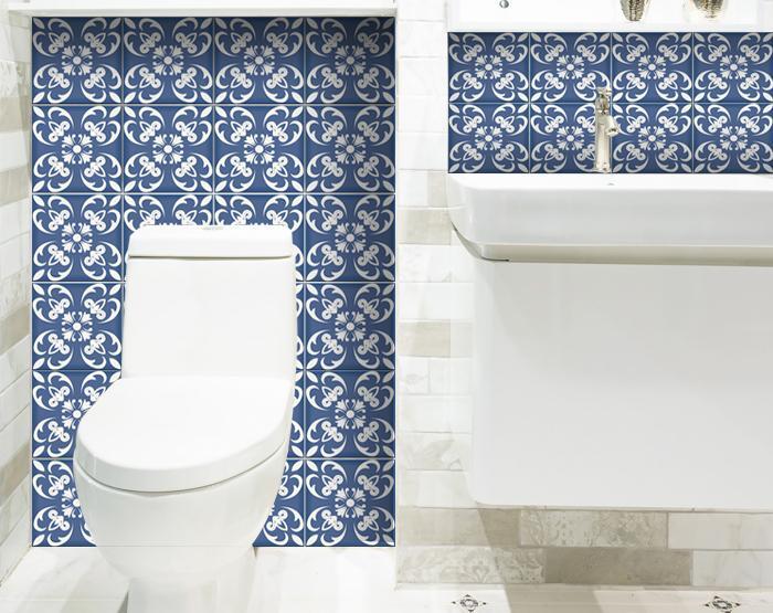 6" X 6" Wedgwood Blue And White  Peel And Stick Removable Tiles