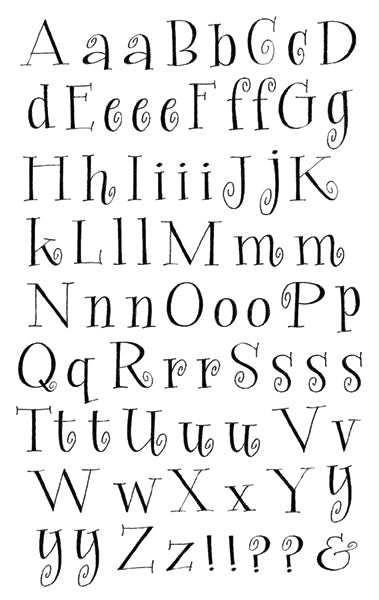 Mambi Minis Stickers 4.5'X6' Sheet 3/PkgCurly Alphabet (Pack of 3), As Shown